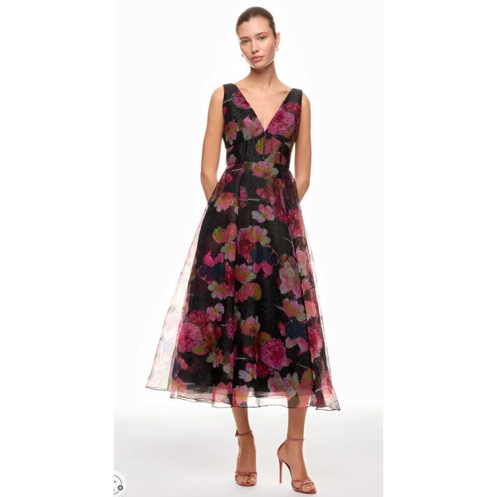 ML Monique Lhuillier Giselle Midi Dress Size 0